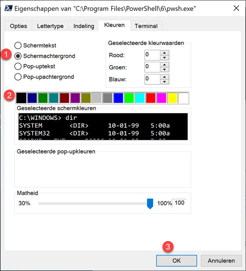 Poxershell - change background-color terminal